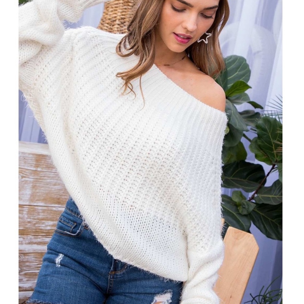 Off the Shoulder Sweater - Picture 3 of 8